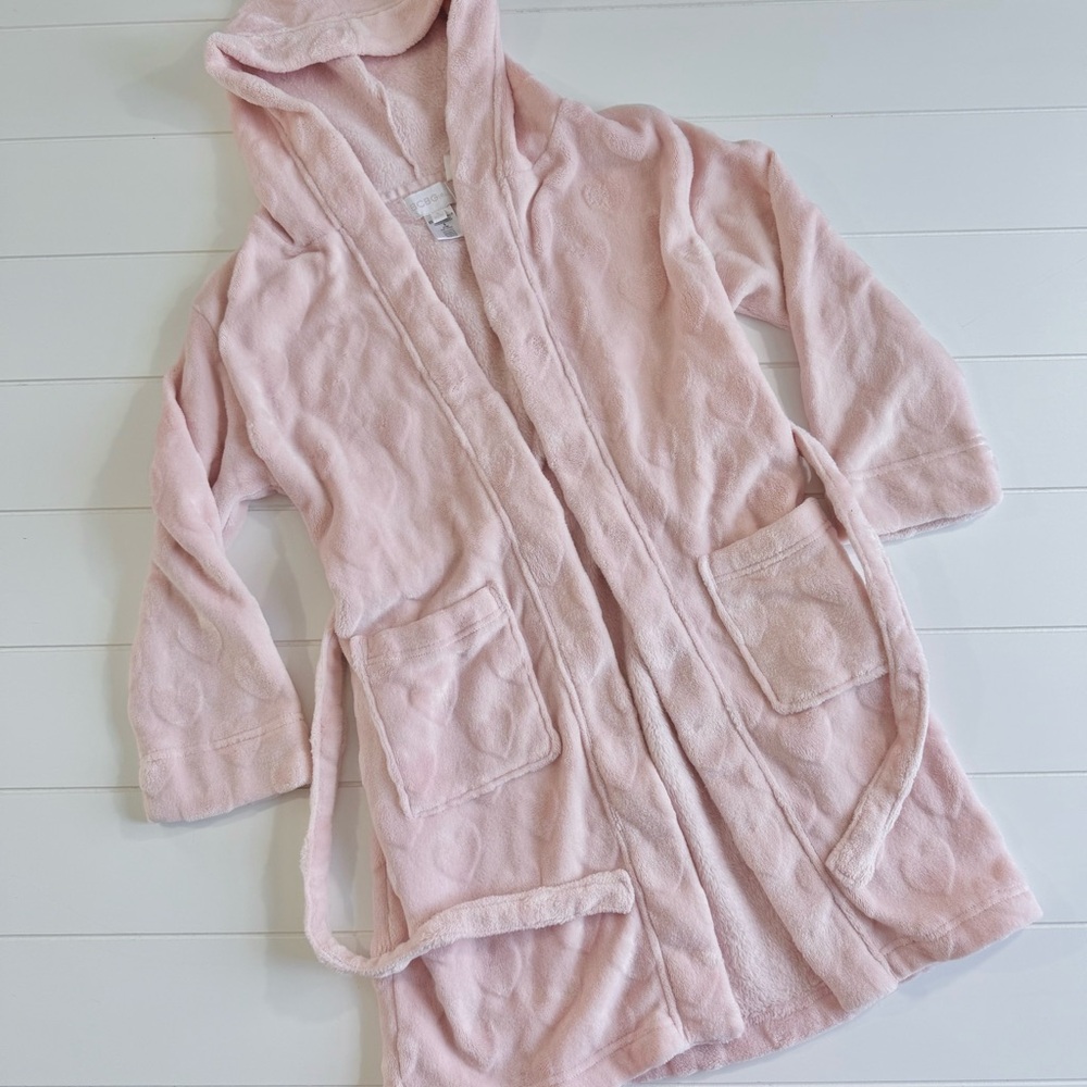 BCBG Pink Hooded Robe Girls 7/8    B003